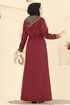 Abaya 2836ASMK1074-MS Burgundy - Thumbnail