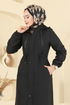 عباءة أسود 3006DFL152-MS - Thumbnail