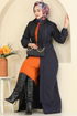 Abaya 3006DFL152-MS Navy Blue - Thumbnail