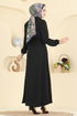 عباءة أسود 3260HBS856-MS - Thumbnail