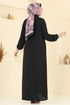 عباءة أسود 6017UZ662-MS - Thumbnail