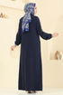 Abaya 9158PLK541-MS Navy Blue - Thumbnail