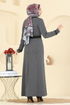 عباءة رمادي غامق ASM9167-MS - Thumbnail