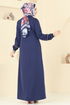 Abaya PL9129-MS Navy Blue - Thumbnail