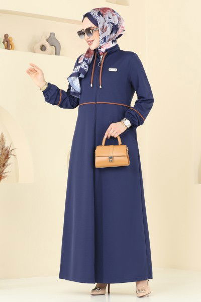 P.L. - Abaya PL9129-MS Navy Blue