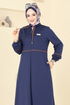 Abaya PL9129-MS Navy Blue - Thumbnail