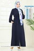 Abaya PL9153-MS Navy Blue - Thumbnail