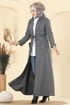 عباءة رمادي غامق PL9167-MS - Thumbnail