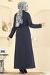 Abaya PL9167-MS Navy Blue - Thumbnail