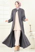 عباءة رمادي غامق PL9191-MS - Thumbnail