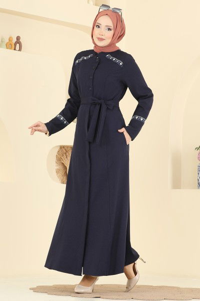 P.L. - Abaya PL9196-MS Navy Blue