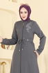 عباءة رمادي غامق PL9197-MS - Thumbnail