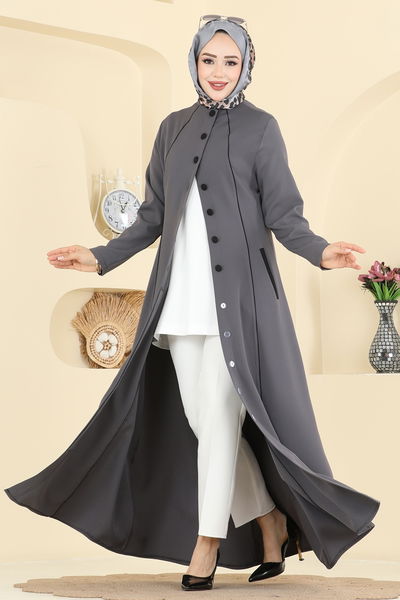 P.L. - عباءة رمادي غامق PL9201-MS - 423075