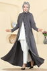 عباءة رمادي غامق PL9201-MS - Thumbnail