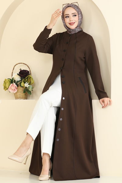 P.L. - Abaya PL9201-MS Dark Brown - 423079