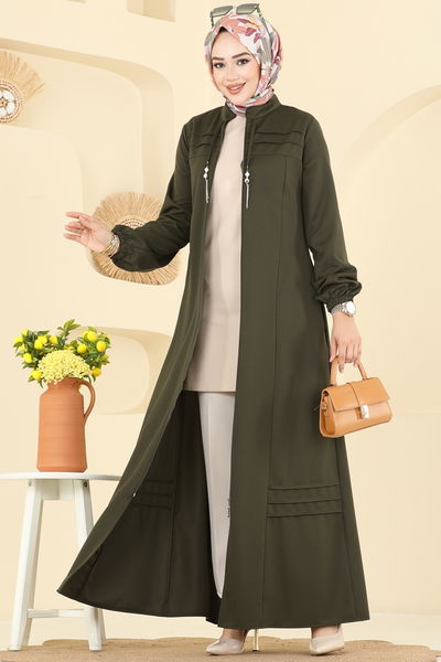 S.L. - Aksesuar Bağcıklı Dabıl Ferace 2739SL432-MS Haki - 404039