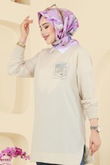 O.Z.N. - Aksesuar Cep İşlemeli Tunik 104OZN1046-MS Taş