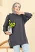 Aksesuar Düğme Detaylı Tunik 2727AYD574-MS Antrasit - Thumbnail