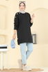 Aksesuar Düğme Detaylı Tunik 2727AYD574-MS Siyah - Thumbnail
