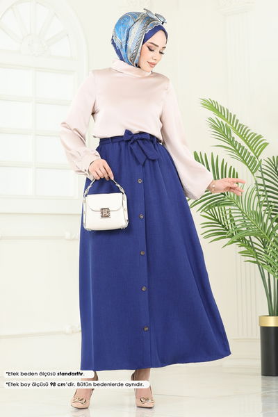 O.Z.N. - Aksesuar Düğmeli Etek 817OZN1046-MS Laci - 389767