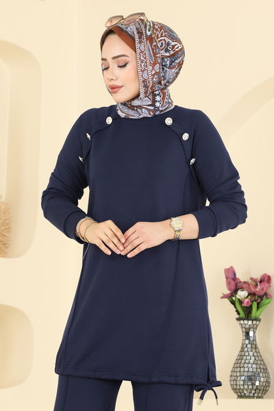 A.Y.D. - Aksesuar Düğmeli Modal Takım 2733AYD574-MS Laci - 416934