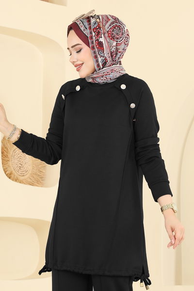 A.Y.D. - Aksesuar Düğmeli Modal Takım 2733AYD574-MS Siyah - 416939