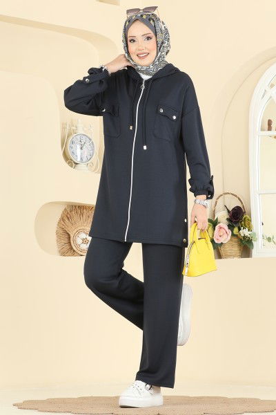 A.Y.D. - Aksesuar Düğmeli Modal Takım 2748AYD574-MS Antrasit