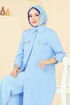 Aksesuar Düğmeli Sofia Takım 23017UKB139-MS Bebe Mavisi - Thumbnail