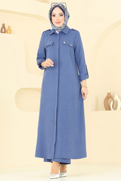 U.K.B. - Aksesuar Düğmeli Sofia Takım 23017UKB139-MS İndigo - 360136