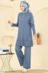 Aksesuar Düğmeli Triko Takım 2723AYD574-MS İndigo - Thumbnail