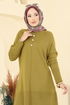 Aksesuar Düğmeli Triko Takım 2723AYD574-MS Yağ Yeşili&Siyah - Thumbnail