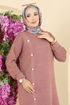 Aksesuar Düğmeli Triko Tunik 2735AYD574-MS Gül Kurusu - Thumbnail