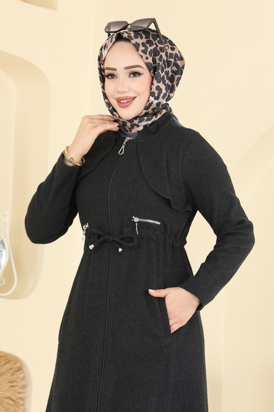 U.K.B. - Aksesuar Fermuarlı Balıksırtı Ferace 25014UKB139-MS Siyah - 424770