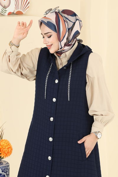 T.R.T. - Aksesuar Zincirli Kapitone Yelek 1979TRT545-MS Laci - 403473