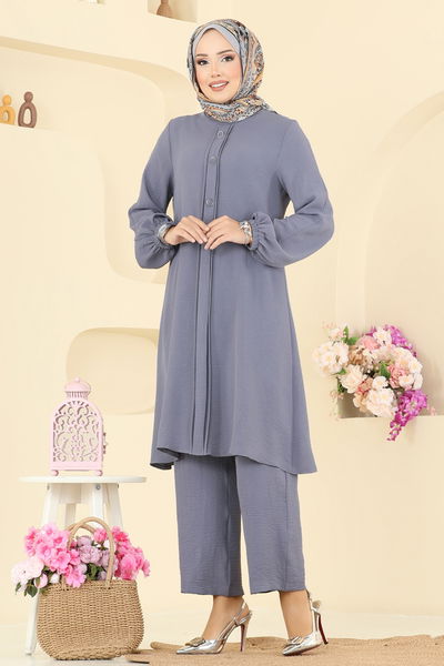 S.L. - Aksesur Düğmeli Aerobin Takım 2621SL432-MS Antrasit - 406875