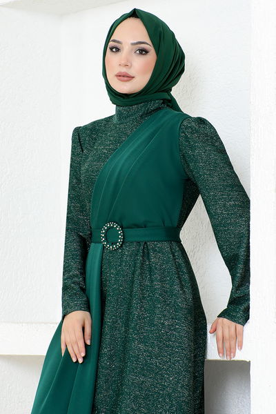 ASM - Argenté Robe de soirée LM2538 Émeraude - 340976