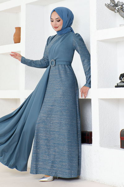 ASM - Argenté Robe de soirée LM2538 Indigo - 342517