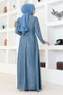 Argenté Robe de soirée LM2538 Indigo - Thumbnail