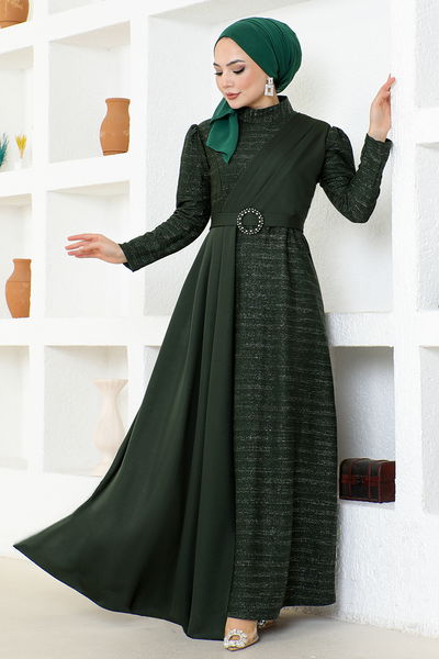 ASM - Argenté Robe de soirée LM2538 Kaki - 340985