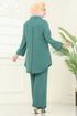 Arkadan Fermuarlı Tesettür Takım 2717SL432-MS Koyu Mint - Thumbnail