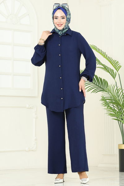 S.L. - Arkadan Fermuarlı Tesettür Takım 2717SL432-MS Laci - 386565