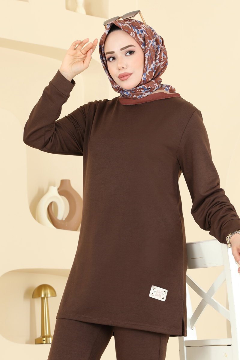 Arma Detaylı İkili Takım 1921SBL832-MS Kahve