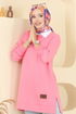 Arma Detaylı Tunik 101OZN1046-MS Pembe - Thumbnail