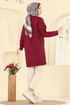 Arma Detaylı Tunik 20455ETT926-MS Bordo - Thumbnail