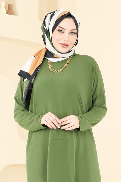 U.Z. - Asimetrik Kesim Sandy Takım 5095UZ662-MS Yağ Yeşili - 372732