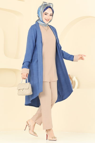 M.T.S. - Asimetrik Kesim Üçlü Takım 25071MTS1094-MS İndigo - 387232