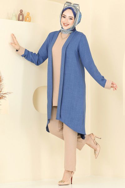 M.T.S. - Asimetrik Kesim Üçlü Takım 25071MTS1094-MS İndigo