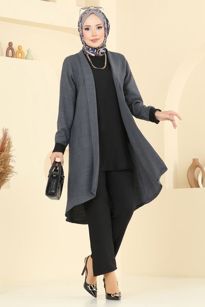 H.B.S. - Asimetrik Kesim Üçlü Takım 3129HBS856-MS Antrasit&Siyah - 379772