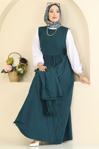 A.S.N. - Bağcıklı Dantel Detaylı Takım 324ASN888-MS Petrol - 429031