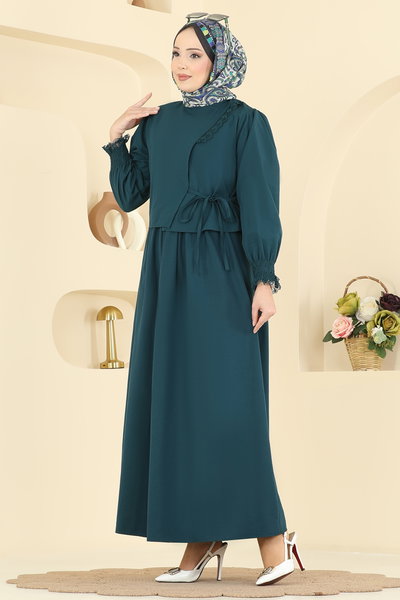 A.S.N. - Bağcıklı Dantel Detaylı Takım 324ASN888-MS Petrol - 429033